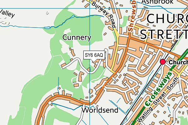 SY6 6AQ map - OS VectorMap District (Ordnance Survey)