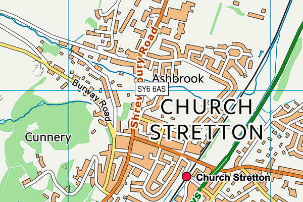 SY6 6AS map - OS VectorMap District (Ordnance Survey)