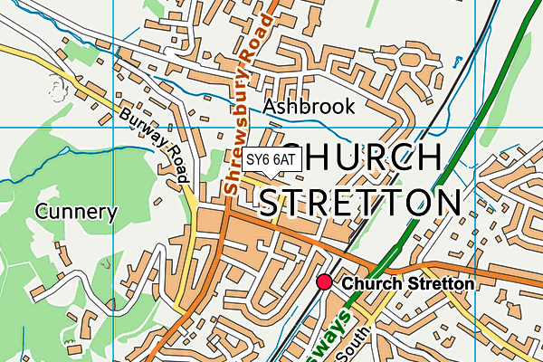 SY6 6AT map - OS VectorMap District (Ordnance Survey)