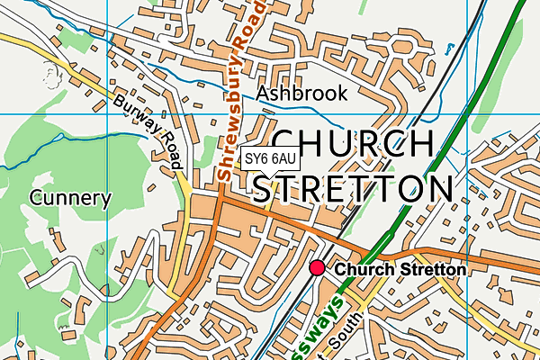 SY6 6AU map - OS VectorMap District (Ordnance Survey)