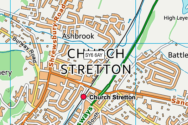 SY6 6AY map - OS VectorMap District (Ordnance Survey)