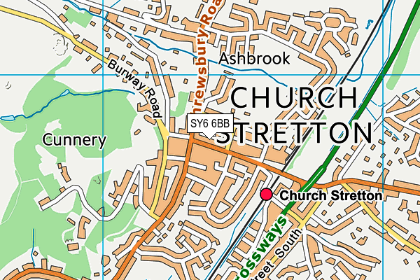 SY6 6BB map - OS VectorMap District (Ordnance Survey)