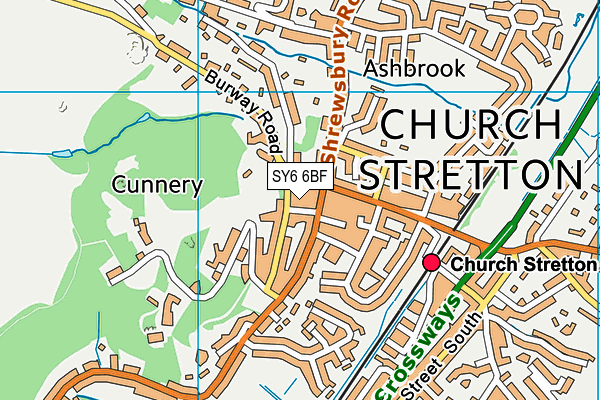 SY6 6BF map - OS VectorMap District (Ordnance Survey)