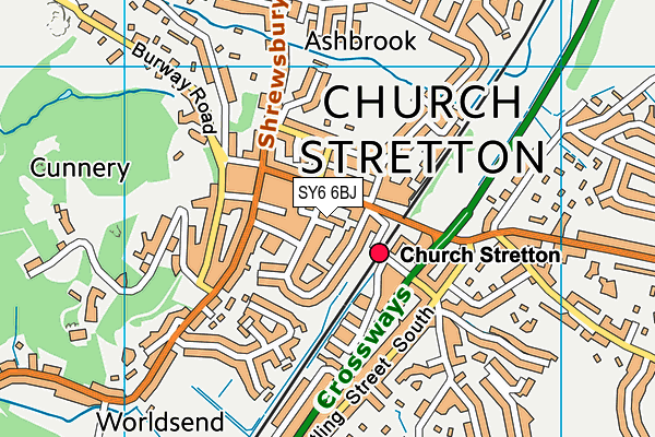 SY6 6BJ map - OS VectorMap District (Ordnance Survey)