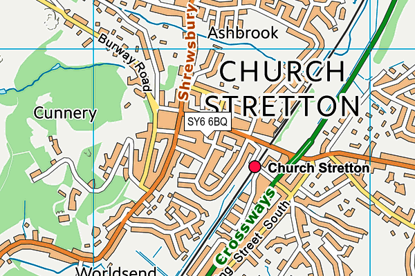 SY6 6BQ map - OS VectorMap District (Ordnance Survey)