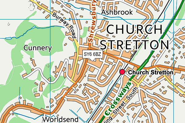 SY6 6BZ map - OS VectorMap District (Ordnance Survey)