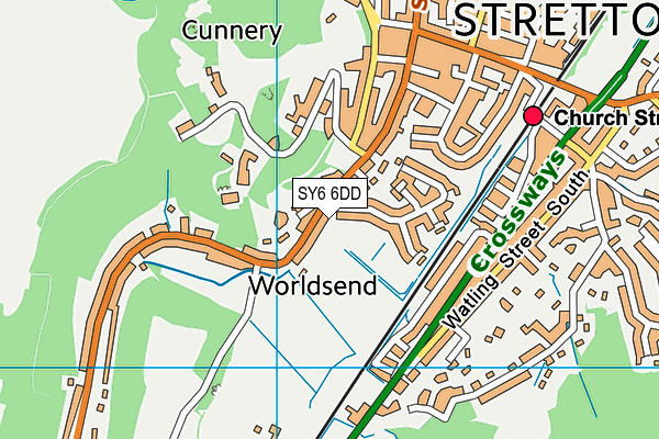 SY6 6DD map - OS VectorMap District (Ordnance Survey)