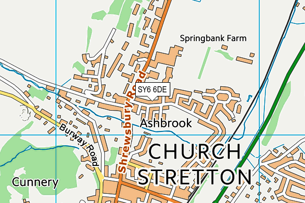 SY6 6DE map - OS VectorMap District (Ordnance Survey)