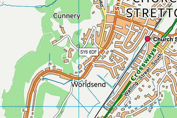 SY6 6DF map - OS VectorMap District (Ordnance Survey)