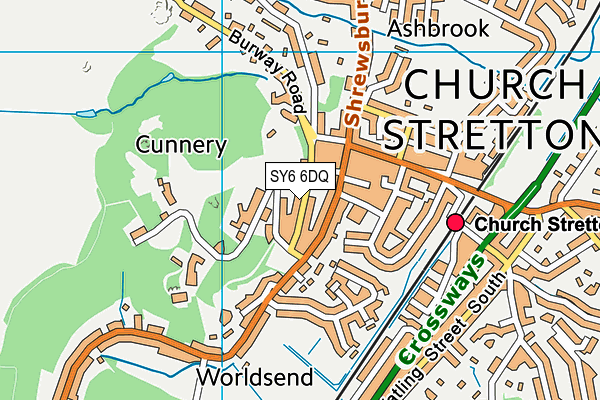 Map of ST LAURENCE CLOSE (CHURCH STRETTON) MANAGEMENT COMPANY LIMITED at district scale