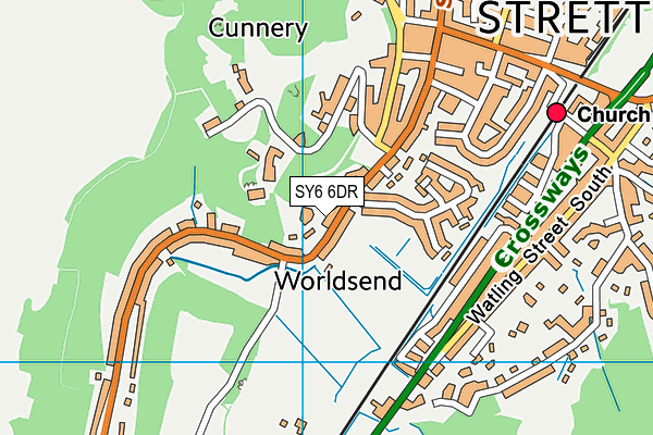 SY6 6DR map - OS VectorMap District (Ordnance Survey)