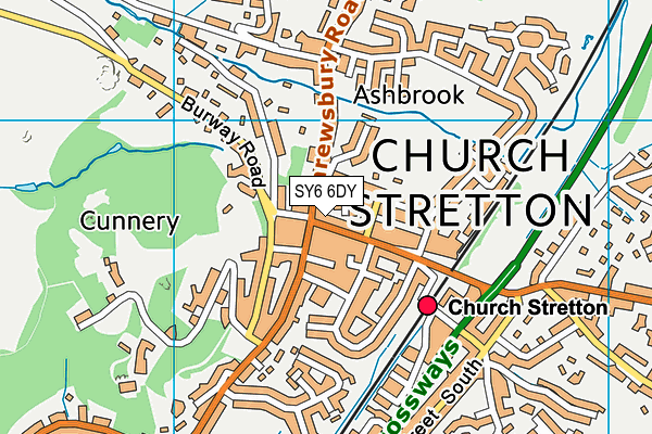 SY6 6DY map - OS VectorMap District (Ordnance Survey)