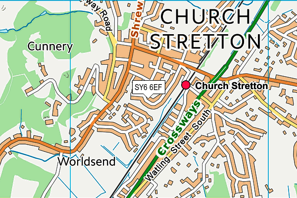 SY6 6EF map - OS VectorMap District (Ordnance Survey)