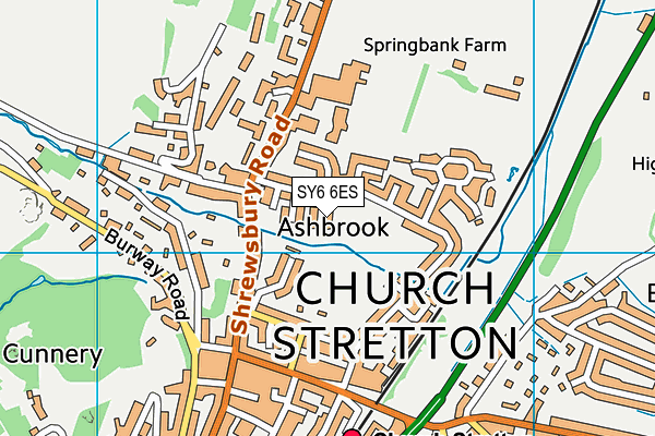 SY6 6ES map - OS VectorMap District (Ordnance Survey)