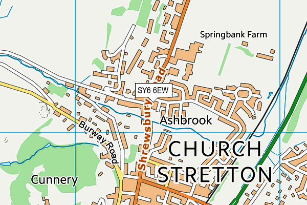 SY6 6EW map - OS VectorMap District (Ordnance Survey)