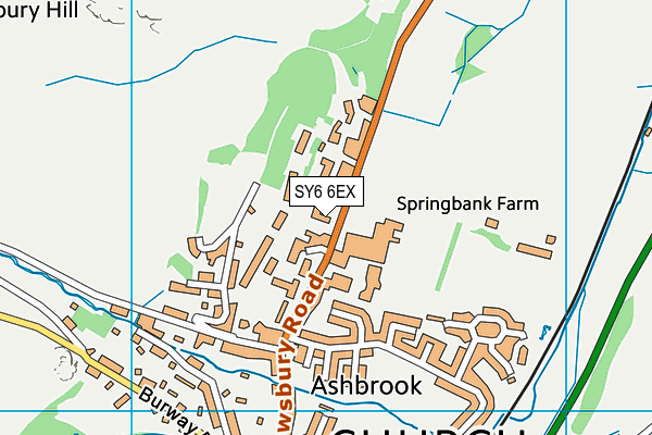Church Stretton School map (SY6 6EX) - OS VectorMap District (Ordnance Survey)