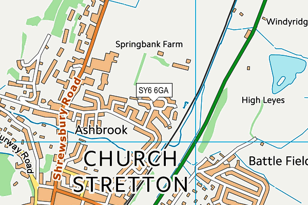 SY6 6GA map - OS VectorMap District (Ordnance Survey)