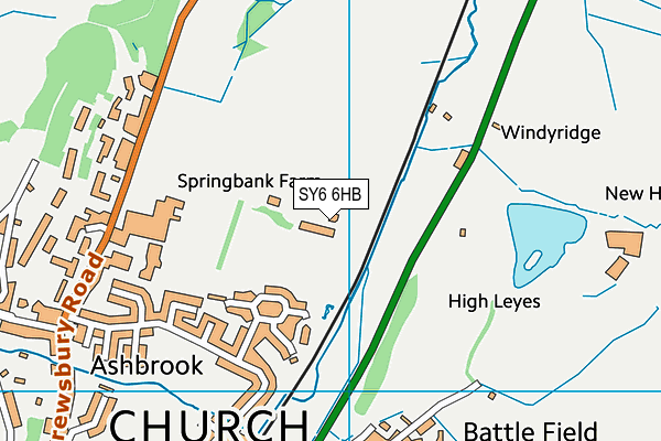 SY6 6HB map - OS VectorMap District (Ordnance Survey)