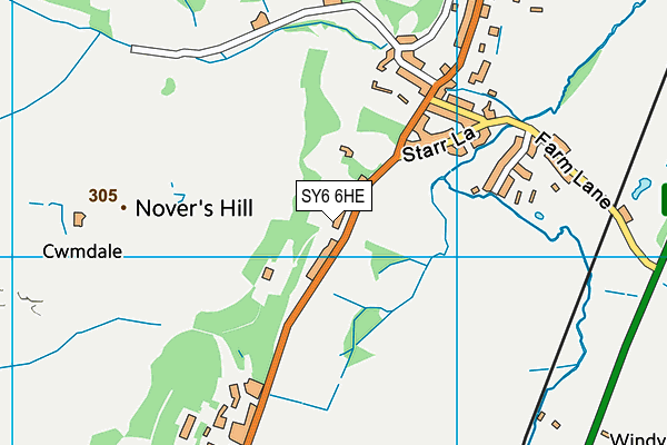 SY6 6HE map - OS VectorMap District (Ordnance Survey)