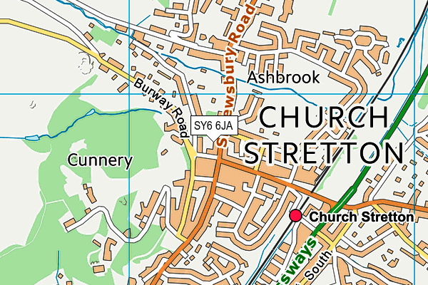 SY6 6JA map - OS VectorMap District (Ordnance Survey)