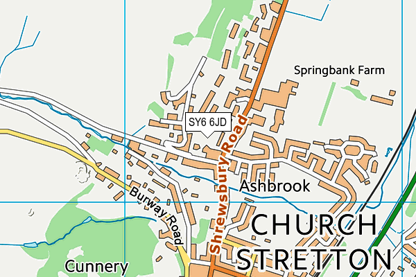 SY6 6JD map - OS VectorMap District (Ordnance Survey)