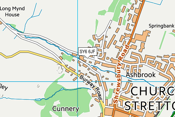 SY6 6JF map - OS VectorMap District (Ordnance Survey)