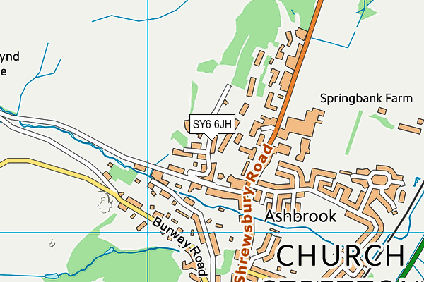 Church Stretton Golf Club map (SY6 6JH) - OS VectorMap District (Ordnance Survey)