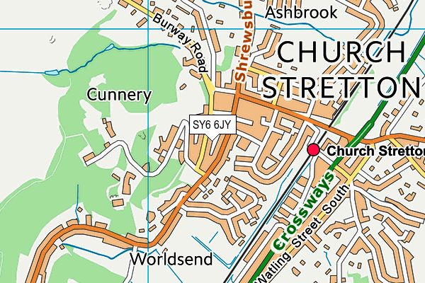 SY6 6JY map - OS VectorMap District (Ordnance Survey)