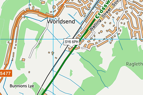 SY6 6PH map - OS VectorMap District (Ordnance Survey)