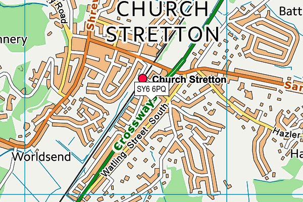 SY6 6PQ map - OS VectorMap District (Ordnance Survey)