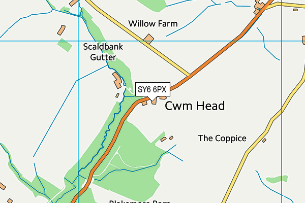 SY6 6PX map - OS VectorMap District (Ordnance Survey)