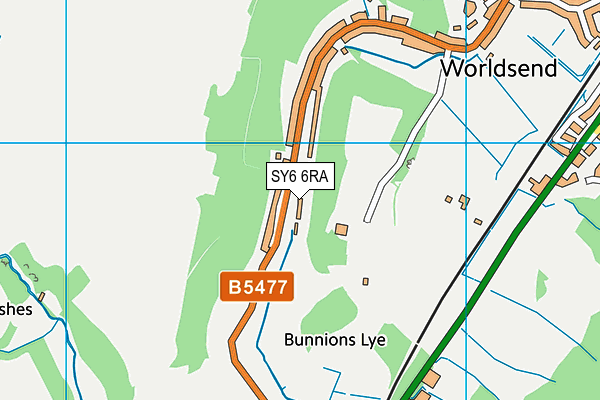 SY6 6RA map - OS VectorMap District (Ordnance Survey)