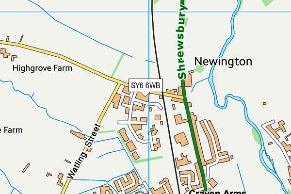 SY6 6WB map - OS VectorMap District (Ordnance Survey)