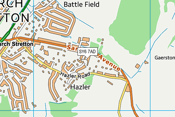 SY6 7AD map - OS VectorMap District (Ordnance Survey)