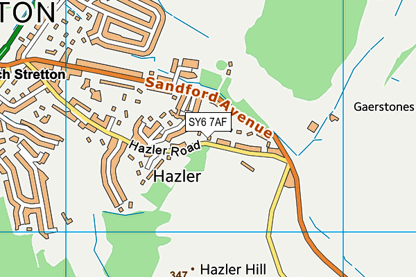 SY6 7AF map - OS VectorMap District (Ordnance Survey)