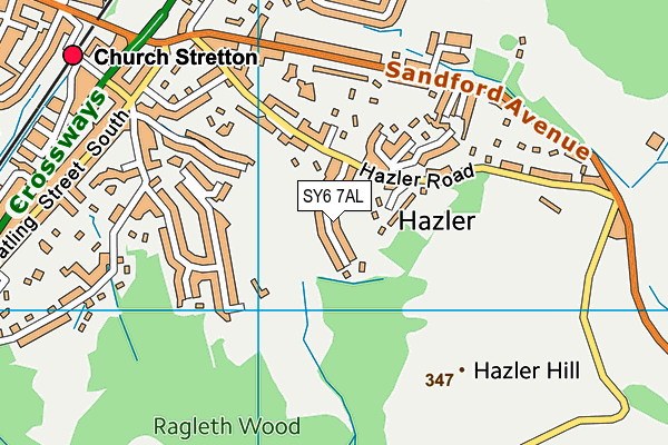 SY6 7AL map - OS VectorMap District (Ordnance Survey)