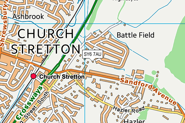 SY6 7AU map - OS VectorMap District (Ordnance Survey)