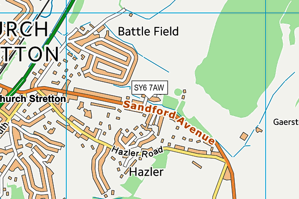 SY6 7AW map - OS VectorMap District (Ordnance Survey)