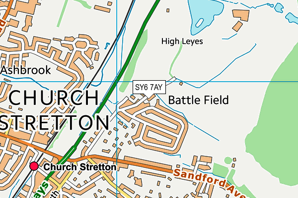 SY6 7AY map - OS VectorMap District (Ordnance Survey)