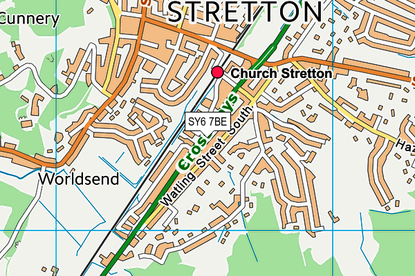 SY6 7BE map - OS VectorMap District (Ordnance Survey)
