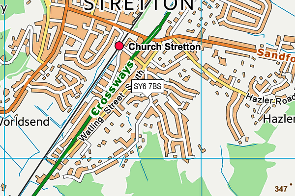 SY6 7BS map - OS VectorMap District (Ordnance Survey)