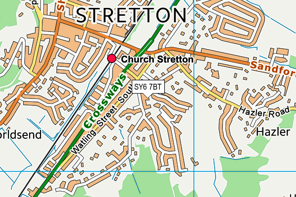 SY6 7BT map - OS VectorMap District (Ordnance Survey)