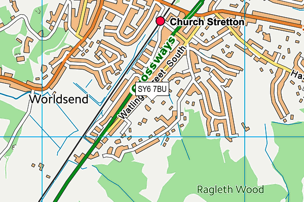 SY6 7BU map - OS VectorMap District (Ordnance Survey)