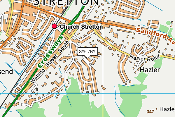 SY6 7BY map - OS VectorMap District (Ordnance Survey)