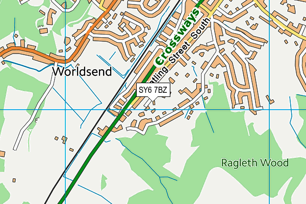 SY6 7BZ map - OS VectorMap District (Ordnance Survey)