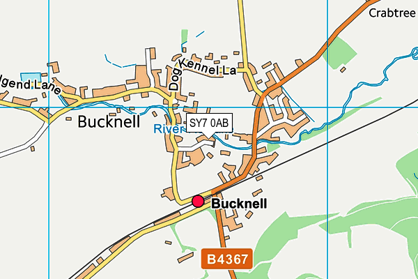 SY7 0AB map - OS VectorMap District (Ordnance Survey)