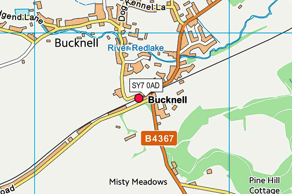 SY7 0AD map - OS VectorMap District (Ordnance Survey)