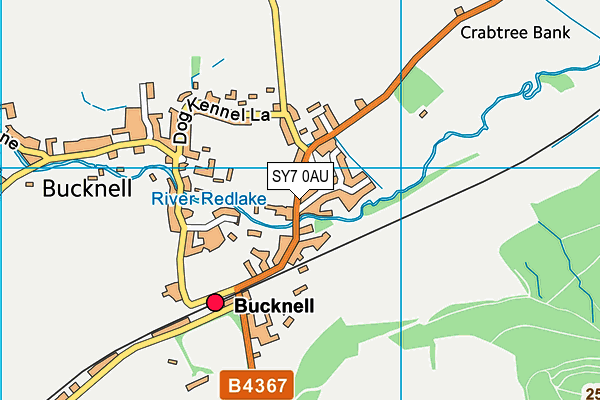 SY7 0AU map - OS VectorMap District (Ordnance Survey)