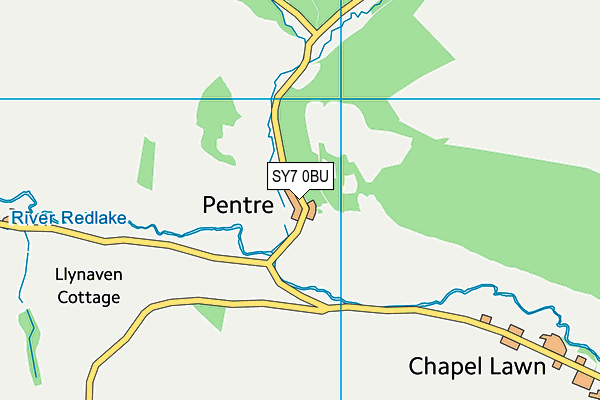 SY7 0BU map - OS VectorMap District (Ordnance Survey)