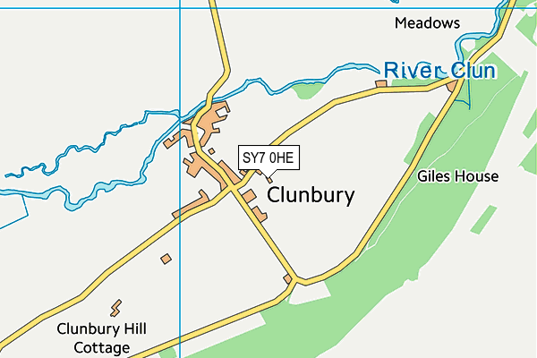 Clunbury CofE Primary School map (SY7 0HE) - OS VectorMap District (Ordnance Survey)